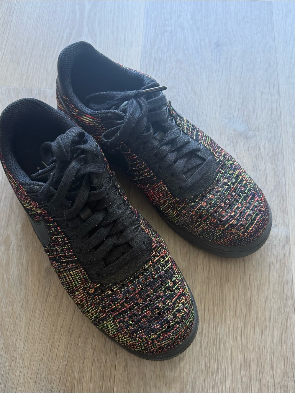 Nike Air Force 1 Low Flyknit Black Multi Color women’s sneakers